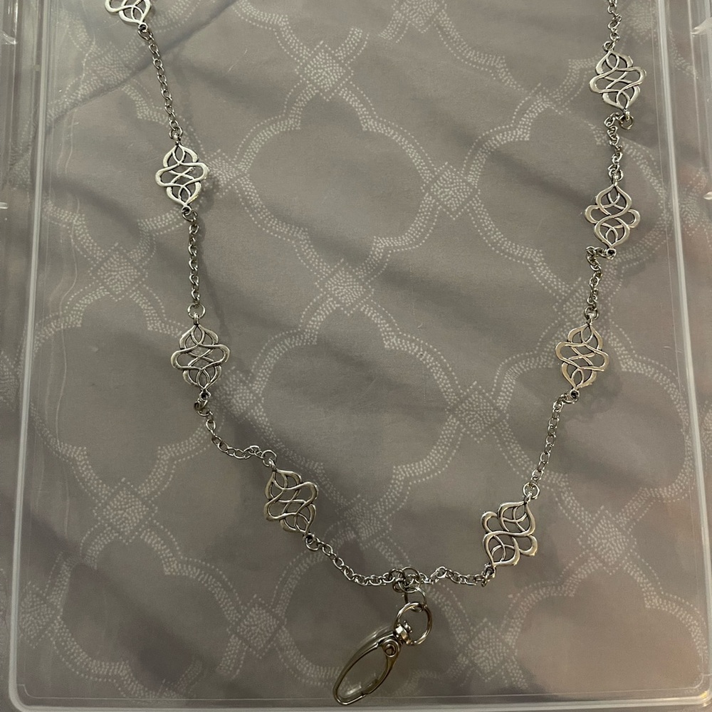 Decorative Silver Tone Lanyard/ Necklace
